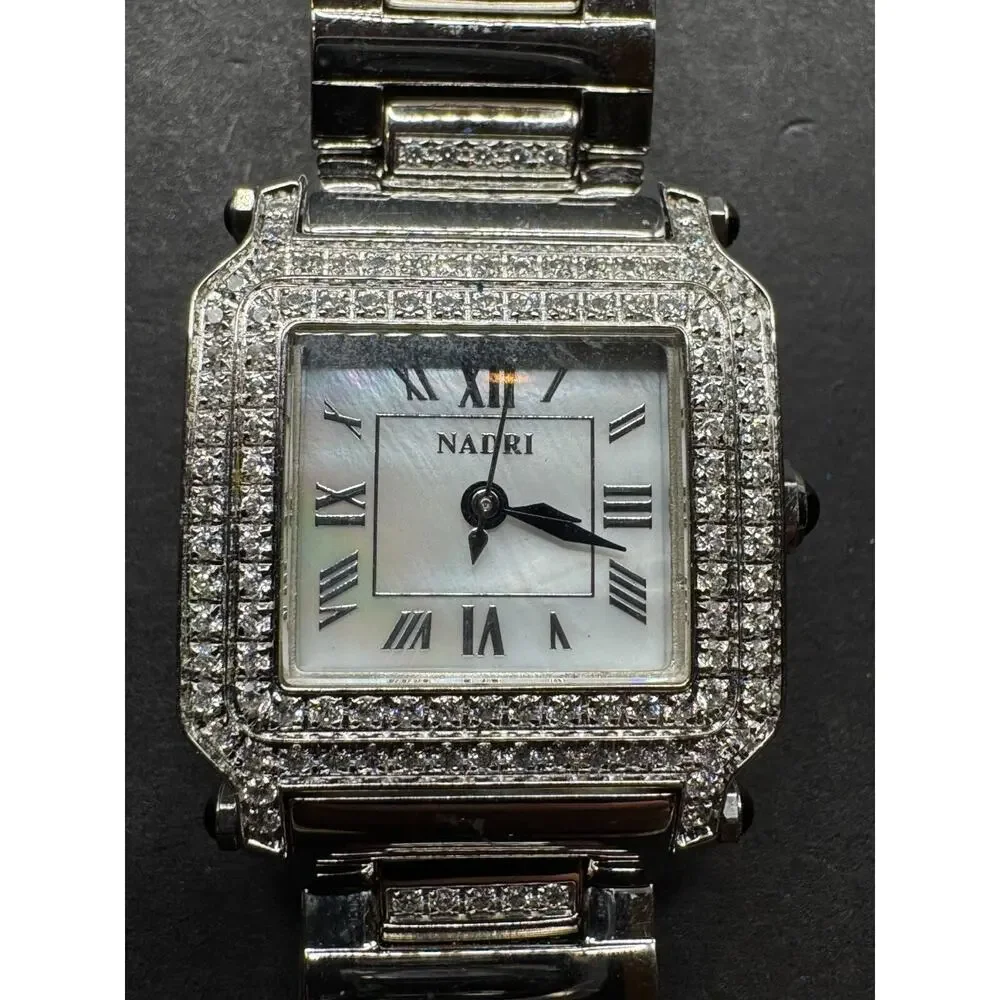 NADRI Stainless Steel Swarovski Sapphire Crystal Ladies Watch Stainless Steel